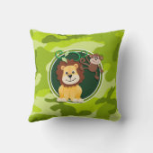 Coussin Lion et singe; camo vert vif, camouflage (Verso)