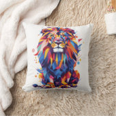 Coussin Lion géométrique coloré (Couverture)