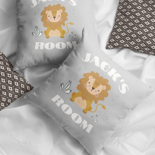 Coussin Lion gris Customisé salle de soins infirmiers pour