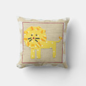 Coussin Lion jaune avec Pois blancs (Recto)