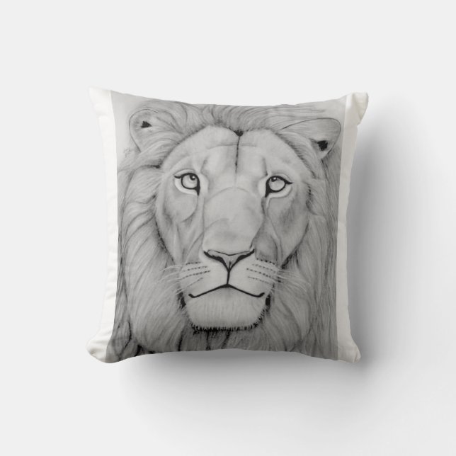 Coussin Lion Majestueux (Recto)