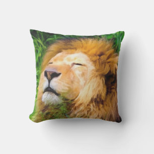 Coussin Lion mâle à coucher dans le grand chat Sun