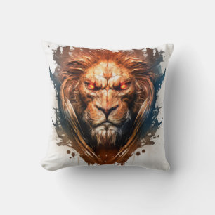 Coussin Lion Portrait Animal Peinture Faune À L'Extérieur