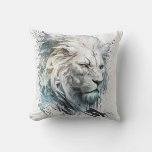 Coussin Lion Portrait Animal Peinture Faune À L'Extérieur