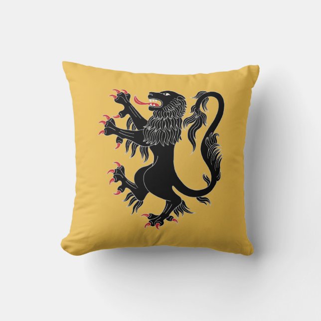 Coussin Lion Rampant Sable (Recto)