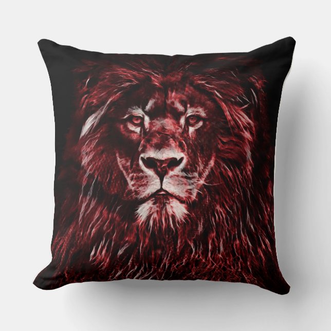 Coussin Lion rouge majestueux (Recto)