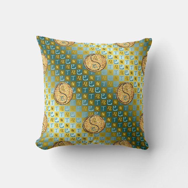 Coussin Lion & Serpent de Feu (Recto)