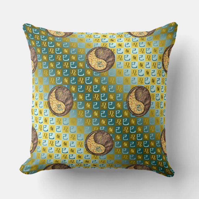 Coussin Lion & Serpent de Terre (Recto)