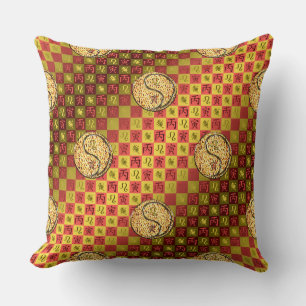 Coussin Lion & Tigre de Feu