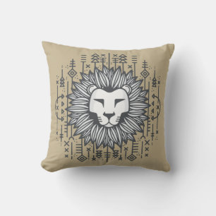 Coussin Lion Tribal