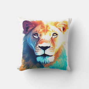 Coussin Lion Wild Nature Animal Couleur Art Peinture