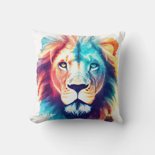 Coussin Lion Wild Nature Animal Couleur Art Peinture