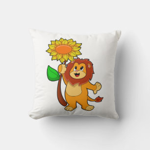 Coussin Lion with Flower