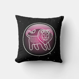 Coussin Lion Zodiaque Violet