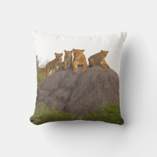 Coussin Lioness Avec Les Cubs, Le Serengeti.