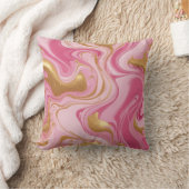 Coussin Liquide rose avec stries dorées (Couverture)