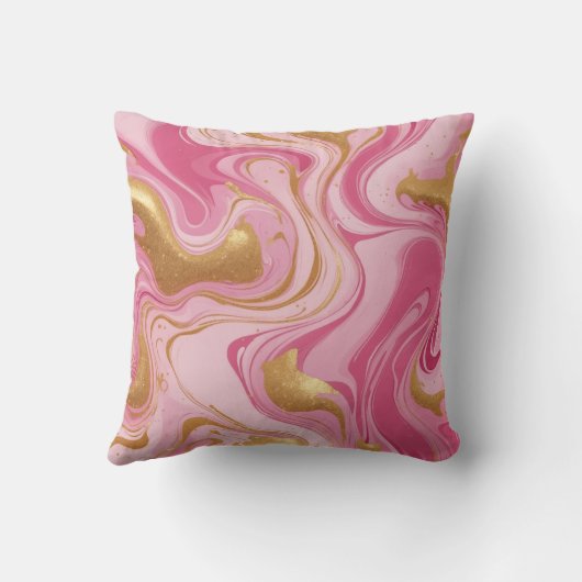 Coussin Liquide rose avec stries dorées (Verso)