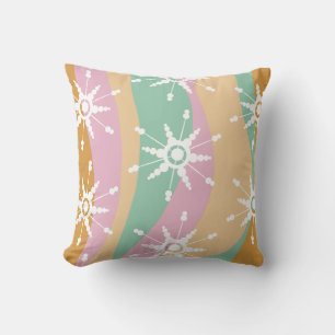 Coussin Liquide Tie Dye Rétro Groovy Noël Beige Vert