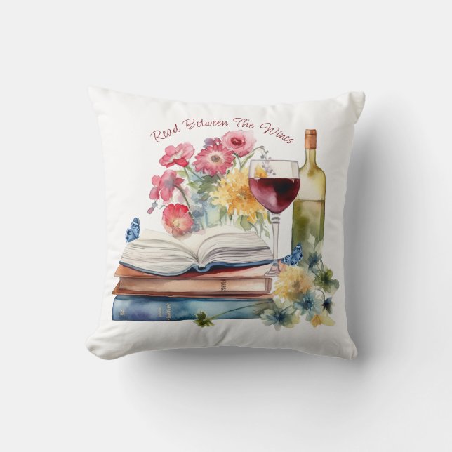 Coussin Lire entre les vins (Recto)