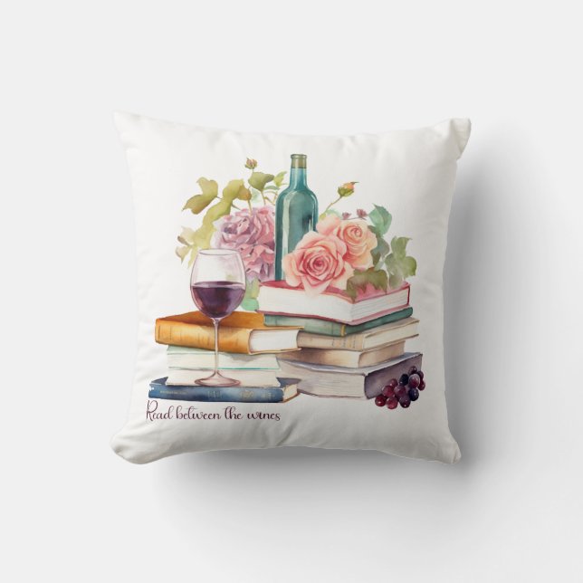 Coussin Lire entre les vins (Recto)