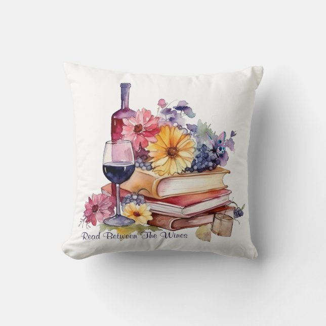 Coussin Lire entre les vins (Recto)