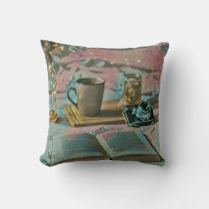 Coussin Lire Livres, Boire Café