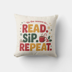 Coussin Lire Sirop Répéter Livre de Fêtes de Noël