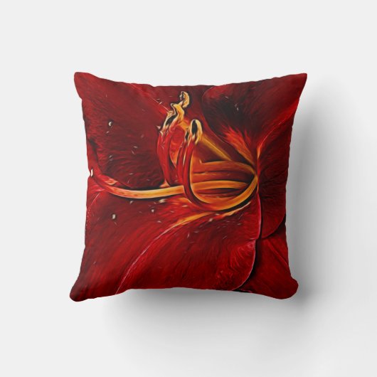 Coussin Lis rouge sur le noir (Verso)