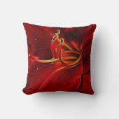 Coussin Lis rouge sur le noir (Recto)