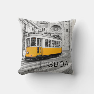 Coussin Lisbonne Retro Tramway Portugal Vintage Streetcar