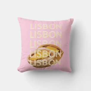 Coussin Lisbonne Travel Art, Portugal Travel Art, Rose