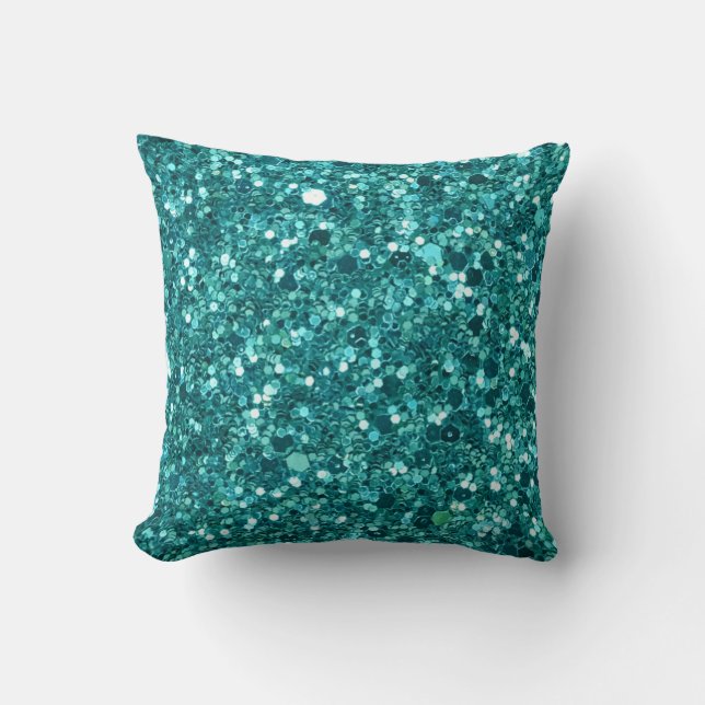 Coussin Lissage turquoise, étincelle et parties scintillan (Recto)