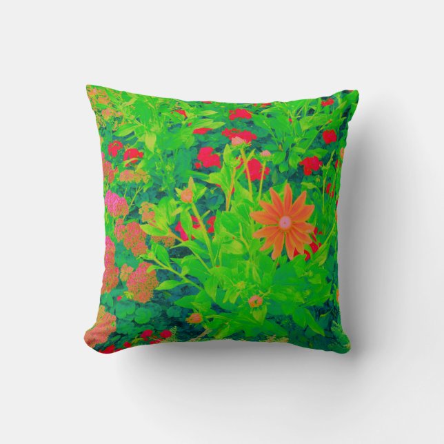 Coussin Lit à fleurs psychédélique (Recto)