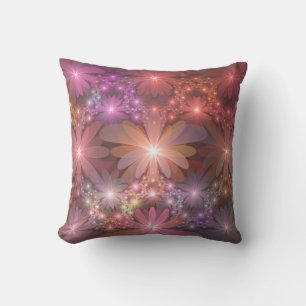 Coussin Lit De Fleurs Coloré brillant Abstrait Fractage Ar