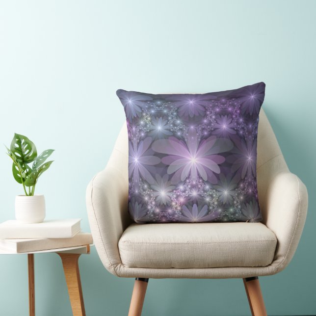 Coussin Lit de fleurs tendance brillant art fractal abstra (Chaise)