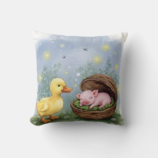 Coussin Lit doux, canard et cochon (Recto)