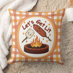 Coussin Lit Firepit - mignon Marshmallow & Hot Dog
