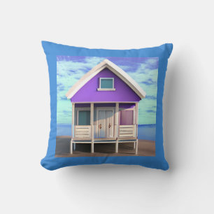 Coussin Little Beach Shack sur le sable