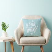 Coussin Little Boss Moderne Calligraphie Aqua Blue (Chaise)