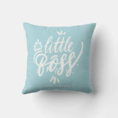 Coussin Little Boss Moderne Calligraphie Aqua Blue (Verso)