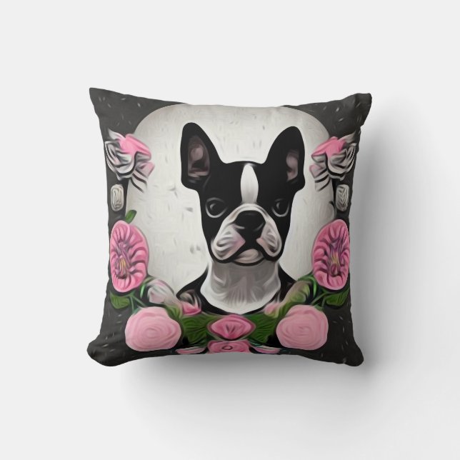 Coussin Little Boston Terrier (Recto)