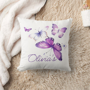 Coussin Little Butterfly Girls Nom 1ère fête d'anniversair