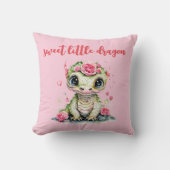 Coussin Little Dragon natation stat mignon vert aquarelle (Recto)