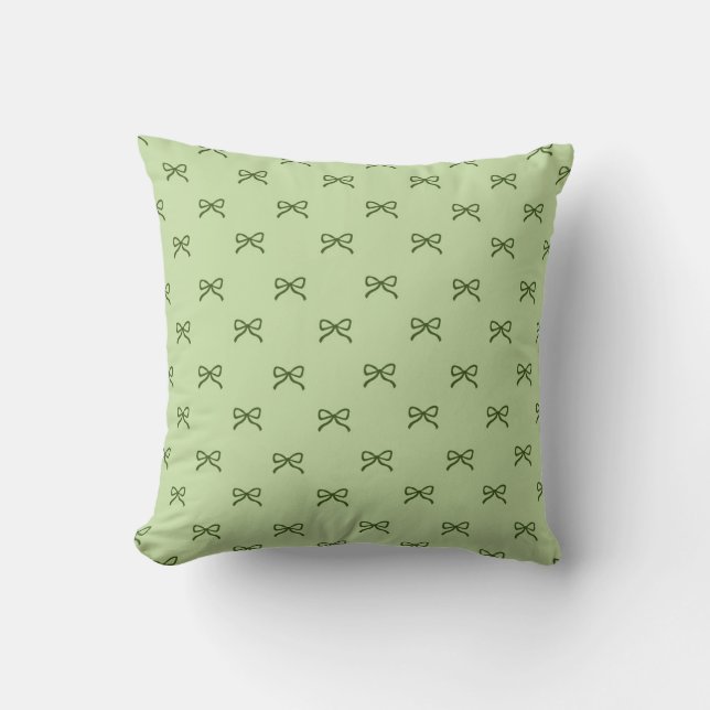 Coussin Little Green Bow Feminine Pastel & Coquette  (Recto)