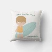 Coussin Little Surfer Dude mignonne Baby Boy Surfboard (Verso)