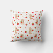 Coussin Little teddy bear with strawberry (Verso)