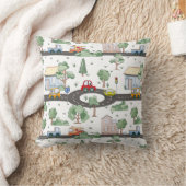 Coussin Little Town & Cars Motif coloré (Couverture)