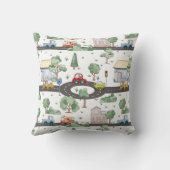 Coussin Little Town & Cars Motif coloré (Verso)