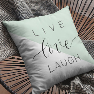 Coussin Live Love Lauder Motivation Positive Citation