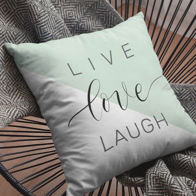 Coussin Live Love Lauder Motivation Positive Citation (Créateur téléchargé)